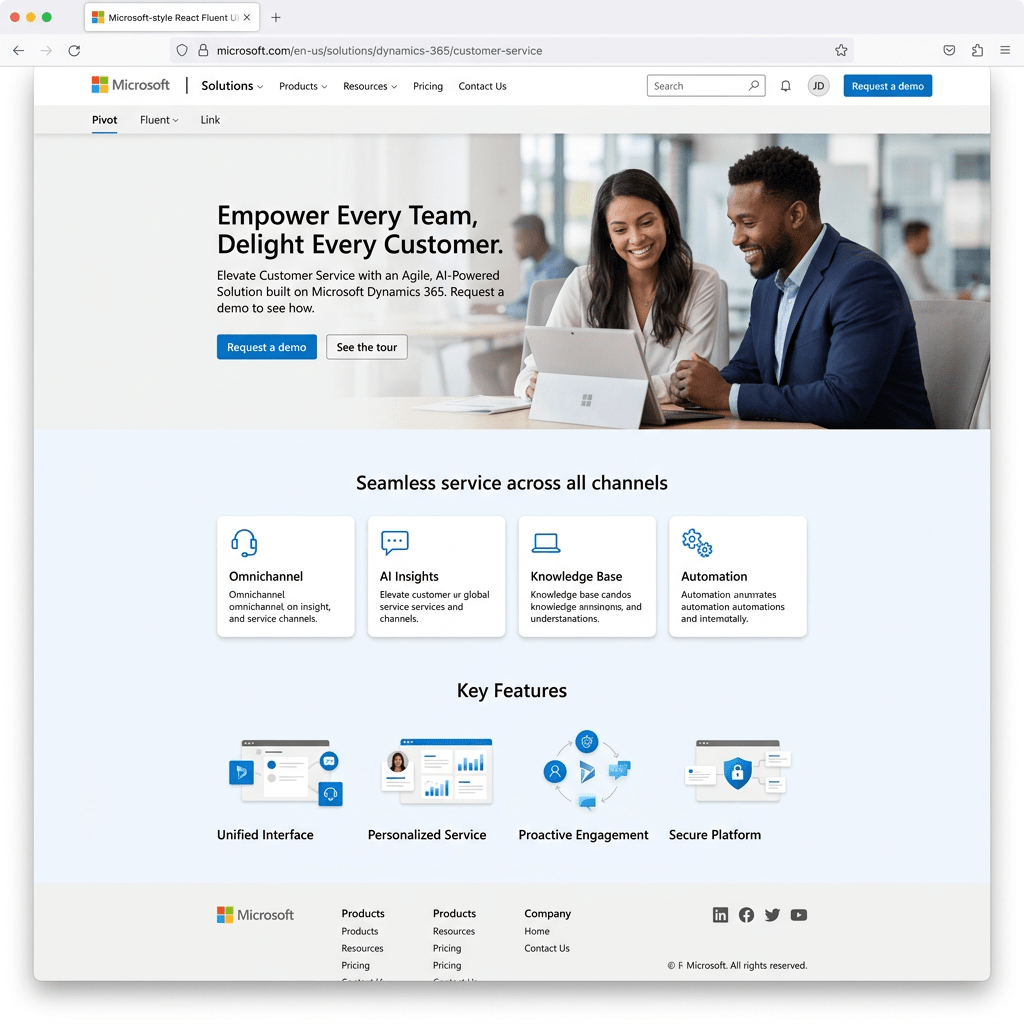 Building a Microsoft-Style Landing Page with React, Vite, TypeScript, and Fluent&nbsp;UI