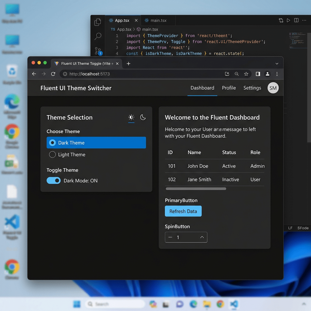 Building a Theme Toggle Application with React, TypeScript, Vite, and Fluent&nbsp;UI