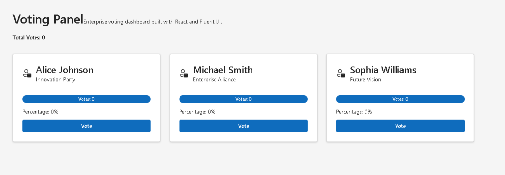 App 37: Voting Panel with React, TypeScript, Vite, and Fluent&nbsp;UI