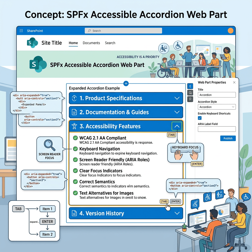 WP01 – AccessibleAccordion with PnP SPFx React Controls